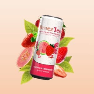 BreezTea Sparkling Ice Tea Guave & Strawberry Flavor