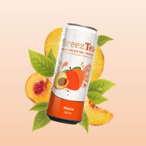 BreezTea Sparkling Ice Tea Peach Flavor